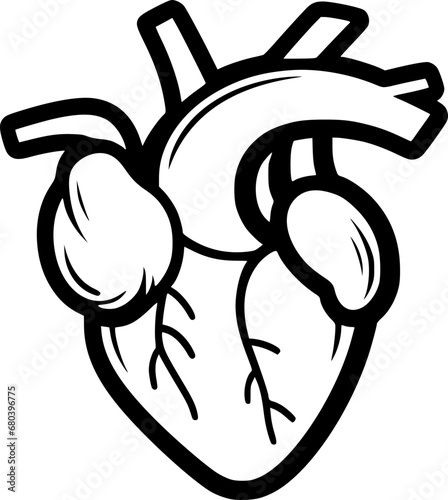outline illustration of heart for coloring page