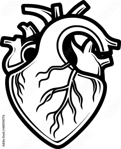 outline illustration of heart for coloring page