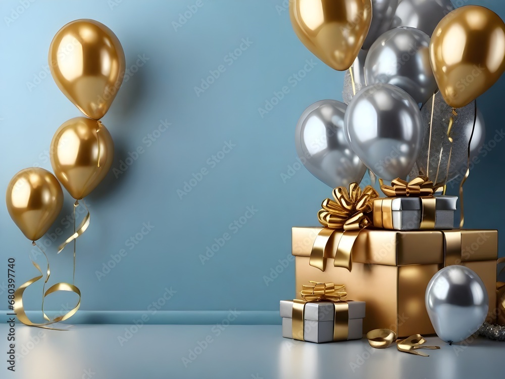 gift box with gold ribbon generative AI gift box with gold ribbon generative AI
