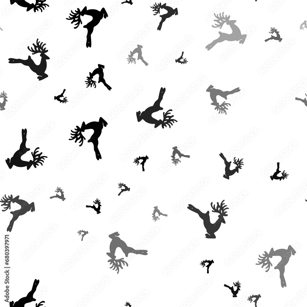 Seamless vector pattern with Christmas deers, creating a creative monochrome background with rotated elements. Illustration on transparent background Seamless vector pattern with Christmas deers, creating a creative monochrome background with rotated elements. Illustration on transparent background
