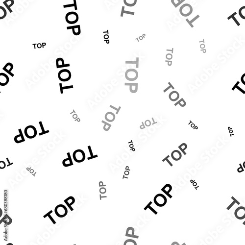 Seamless vector pattern with top symbols, creating a creative monochrome background with rotated elements. Illustration on transparent background