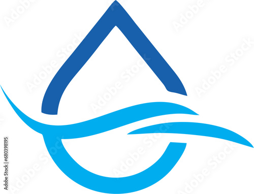 Abstract drop water logo design concept