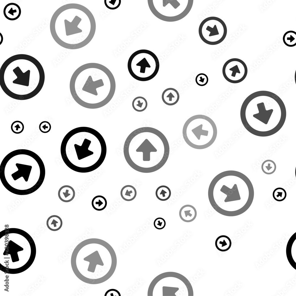 Seamless vector pattern with download symbols, creating a creative monochrome background with rotated elements. Vector illustration on white background Seamless vector pattern with download symbols, creating a creative monochrome background with rotated elements. Vector illustration on white background