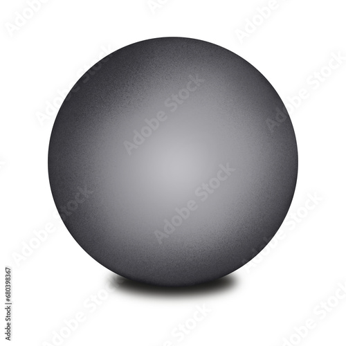 Silver Ball with Shadow Isolated on White