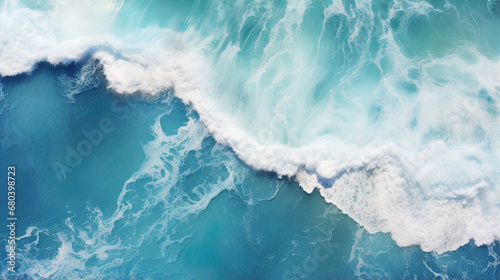 Aerial View of a Wave in the Ocean. Generative Ai © Shades3d