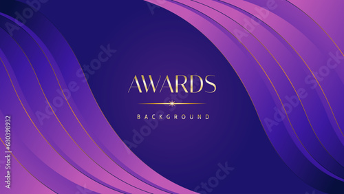 Pink blue purple golden royal awards graphics background. Lines growing elegant shine spark. Luxury premium corporate abstract design template. Banner certificate dynamic shape.