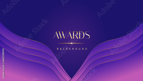 Pink blue purple golden royal awards graphics background. Lines growing elegant shine spark. Luxury premium corporate abstract design template. Banner certificate dynamic shape.