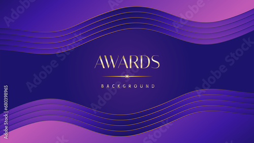 Pink blue purple golden royal awards graphics background. Lines growing elegant shine spark. Luxury premium corporate abstract design template. Banner certificate dynamic shape.
