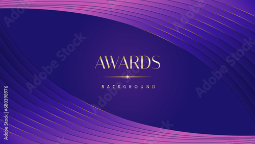 Pink blue purple golden royal awards graphics background. Lines growing elegant shine spark. Luxury premium corporate abstract design template. Banner certificate dynamic shape.