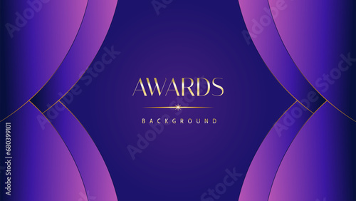 Pink blue purple golden royal awards graphics background. Lines growing elegant shine spark. Luxury premium corporate abstract design template. Banner certificate dynamic shape.