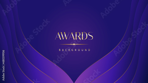 Pink blue purple golden royal awards graphics background. Lines growing elegant shine spark. Luxury premium corporate abstract design template. Banner certificate dynamic shape.