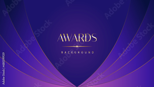 Pink blue purple golden royal awards graphics background. Lines growing elegant shine spark. Luxury premium corporate abstract design template. Banner certificate dynamic shape.
