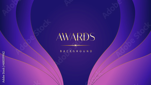Pink blue purple golden royal awards graphics background. Lines growing elegant shine spark. Luxury premium corporate abstract design template. Banner certificate dynamic shape.