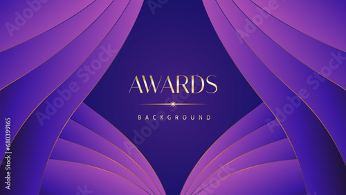 Pink blue purple golden royal awards graphics background. Lines growing elegant shine spark. Luxury premium corporate abstract design template. Banner certificate dynamic shape.