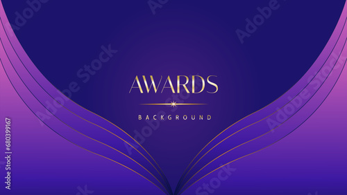 Pink blue purple golden royal awards graphics background. Lines growing elegant shine spark. Luxury premium corporate abstract design template. Banner certificate dynamic shape.