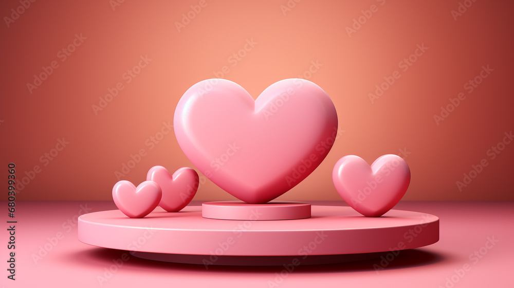 heart on a pink background