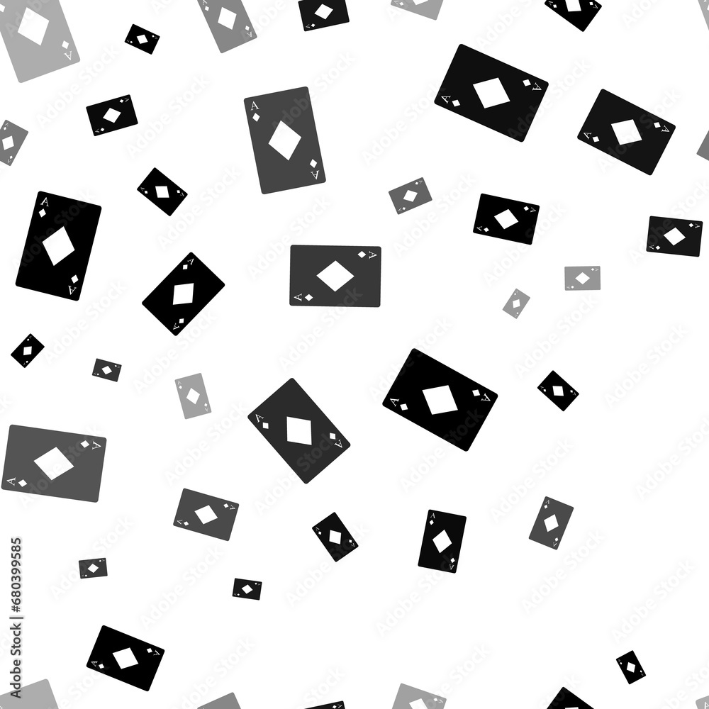 Seamless vector pattern with ace of diamond cards, creating a creative monochrome background with rotated elements. Illustration on transparent background Seamless vector pattern with ace of diamond cards, creating a creative monochrome background with rotated elements. Illustration on transparent background