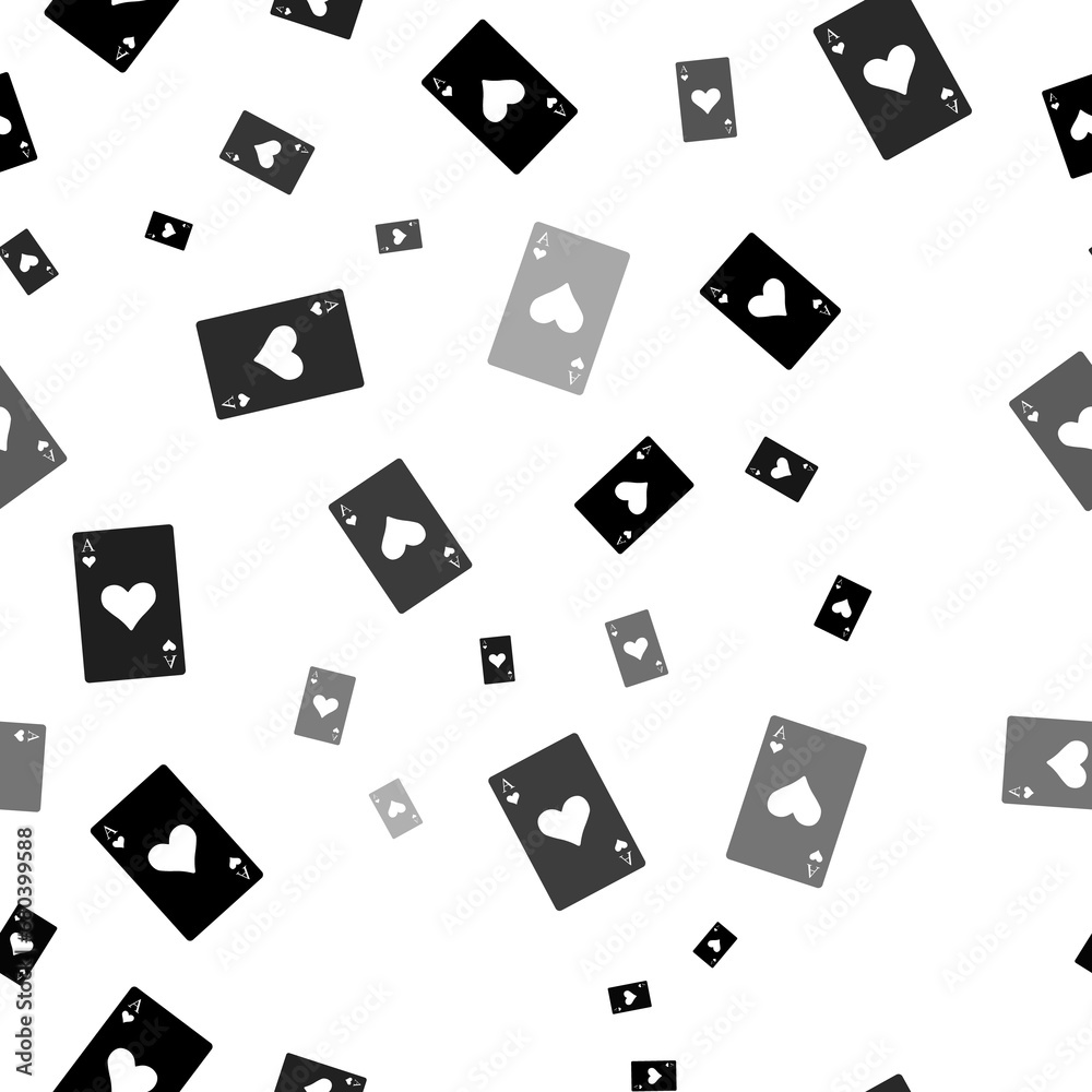 Seamless vector pattern with ace of heart cards, creating a creative monochrome background with rotated elements. Illustration on transparent background Seamless vector pattern with ace of heart cards, creating a creative monochrome background with rotated elements. Illustration on transparent background
