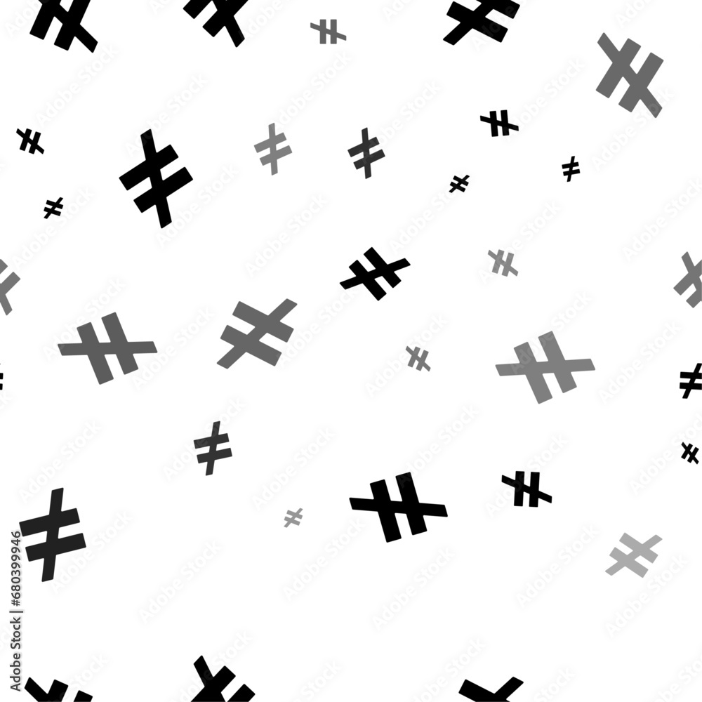 Seamless vector pattern with not equal symbols, creating a creative monochrome background with rotated elements. Vector illustration on white background Seamless vector pattern with not equal symbols, creating a creative monochrome background with rotated elements. Vector illustration on white background
