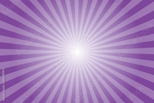 Dark violet sunburst rays pattern. Starburst background template. Vintage retro style radial sunrays background.