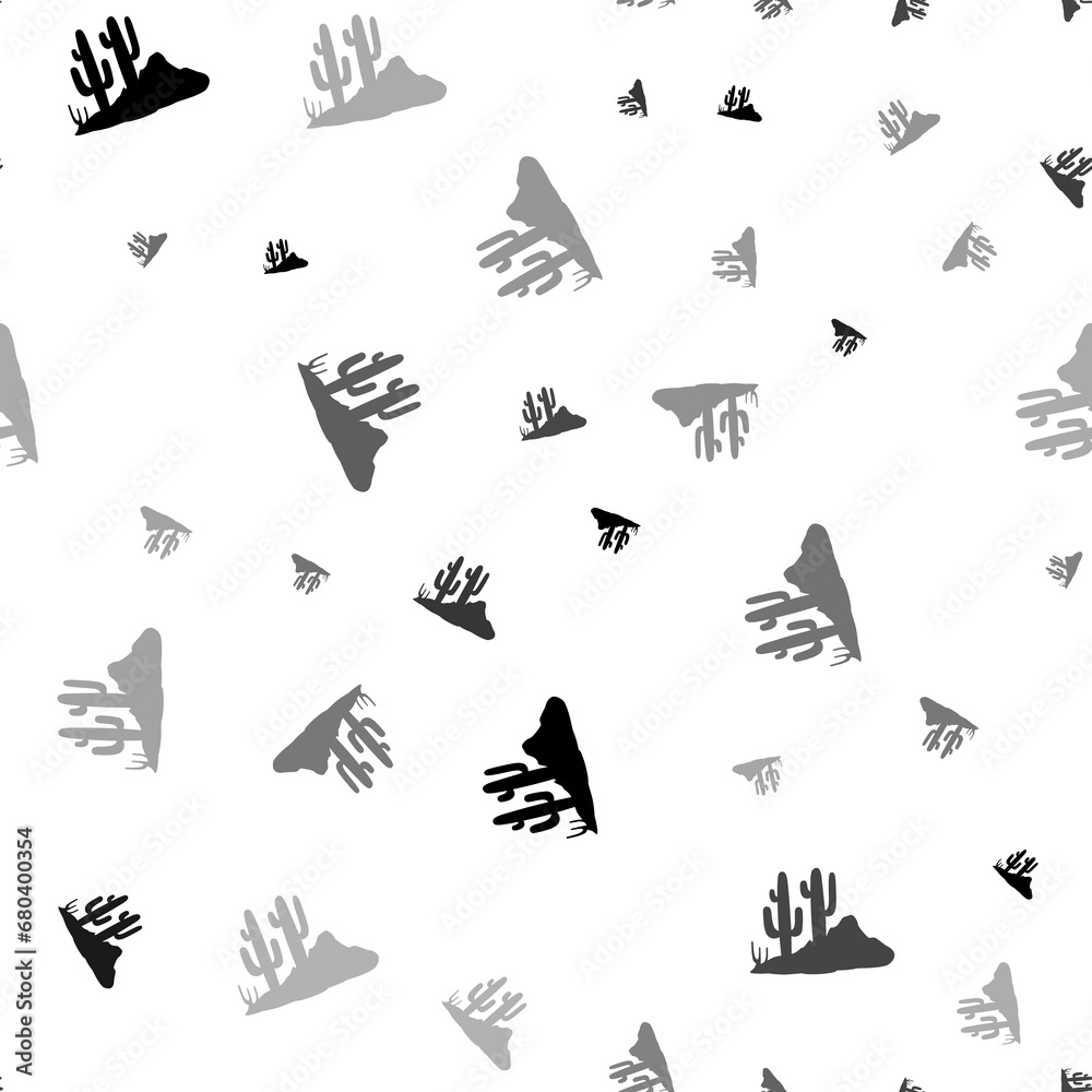 Seamless vector pattern with wild cactus symbols, creating a creative monochrome background with rotated elements. Illustration on transparent background Seamless vector pattern with wild cactus symbols, creating a creative monochrome background with rotated elements. Illustration on transparent background