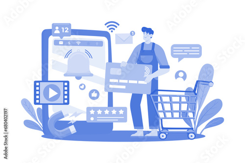 Media Buyer purchasing advertising space for marketing initiatives.
