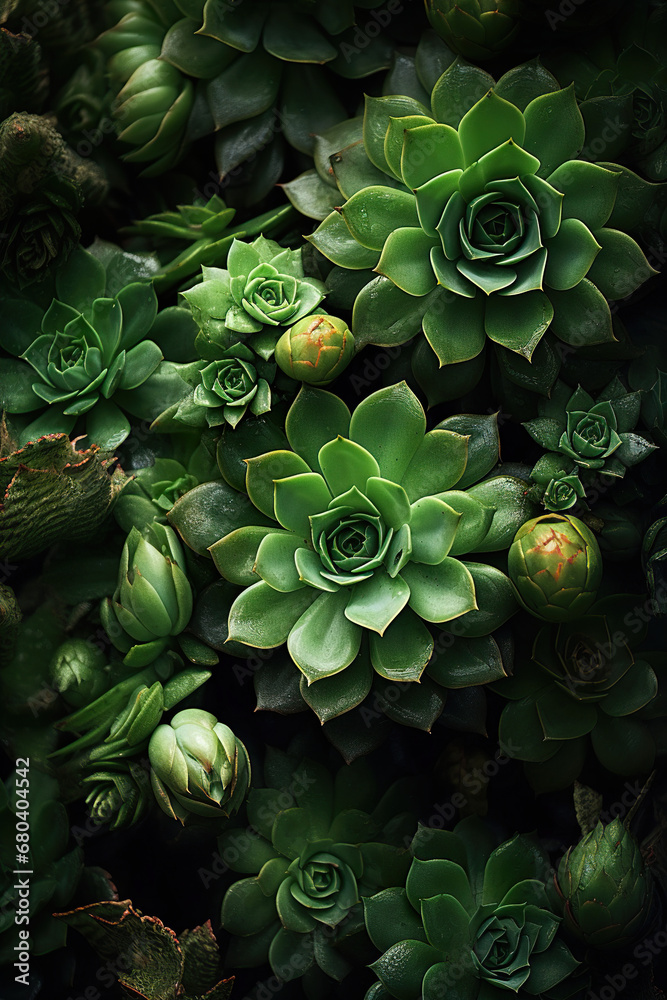 Succulents from top. Generative Ai Succulents from top. Generative Ai