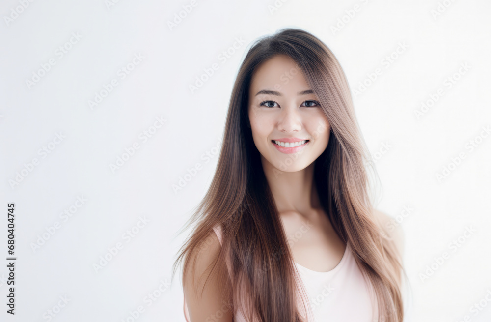 Portrait of a young beautiful asian woman isolated from a bright background Portrait of a young beautiful asian woman isolated from a bright background