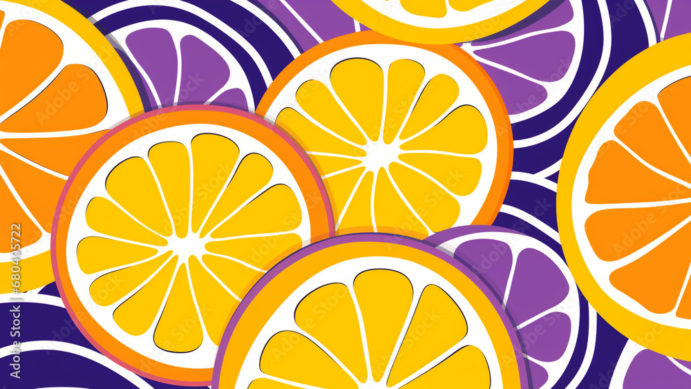 Citrus Orange and Electric Violet Retro Pop Art Pattern Citrus Orange and Electric Violet Retro Pop Art Pattern