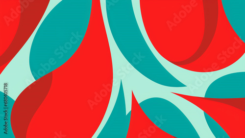 Cherry Red and Mint Green Retro Pop Art Pattern Bold and Vibrant