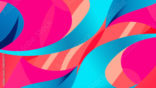 Coral Pink and Aqua Blue Retro Pop Art Pattern Vibrant