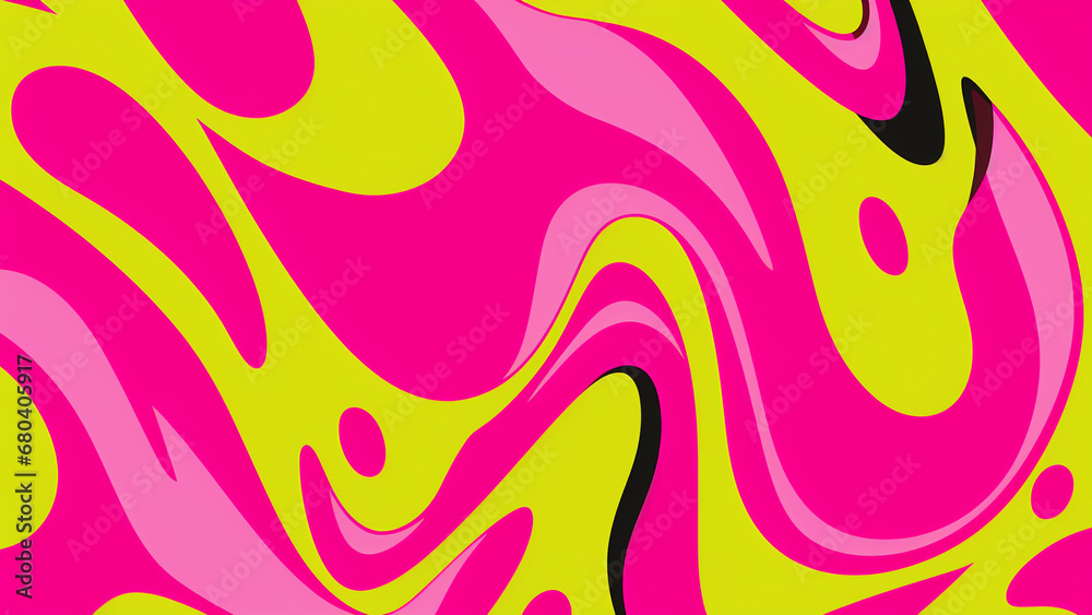 Retro Pop Art Pattern Bubblegum Pink and Lime Green Delight