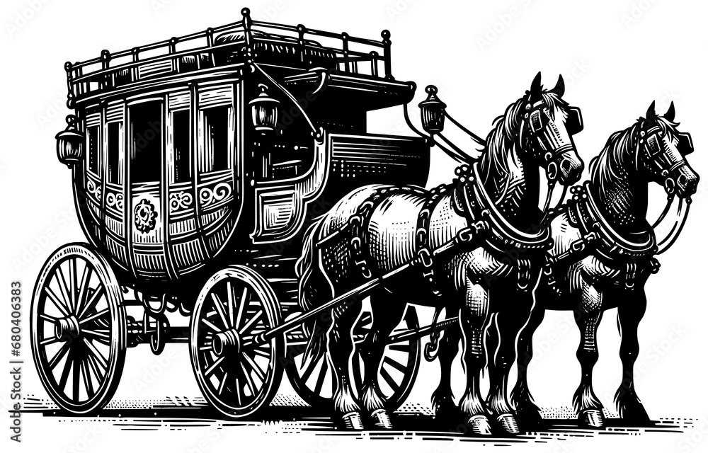 Naklejka premium Wild West Stagecoach
