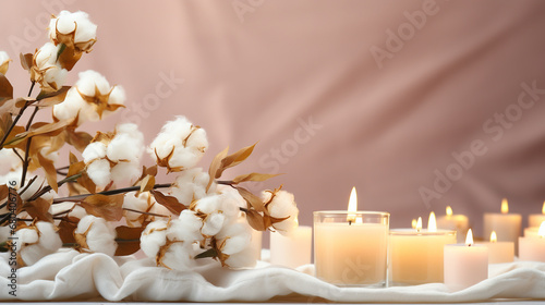 white candle with flowers