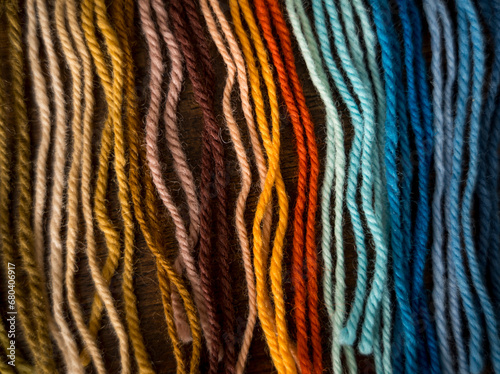 Close-up of Colorful Hand-Dyed Yarn