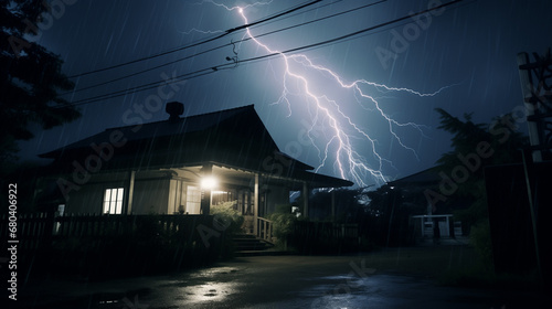 Thunderstorm Over House