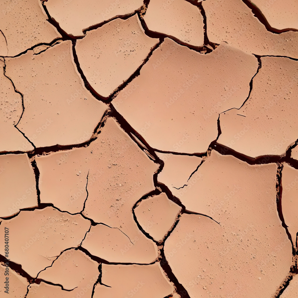 Close-up of cracked, dried earth Sandy brown color Natural, organic feel Textured background for design Desert theme Close-up of cracked, dried earth Sandy brown color Natural, organic feel Textured background for design Desert theme