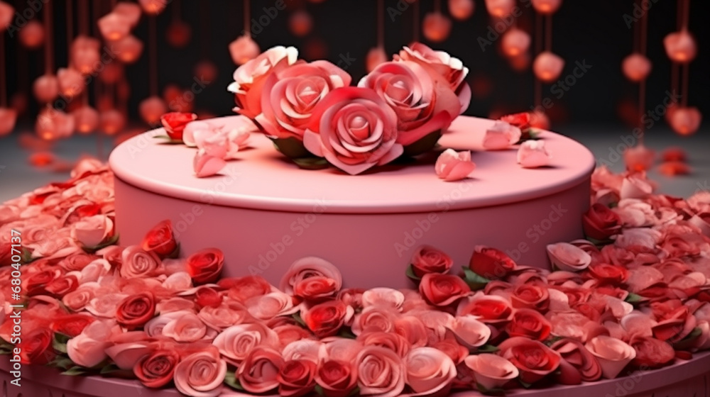 cake with rose petals cake with rose petals