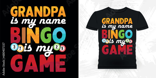 Dad Lover Father's Day Funny Bingo Player Casino Vintage Bingo T-shirt Design