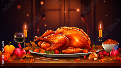 Thanksgiving Celebration: Happy Family Dinner and Harvest Feast