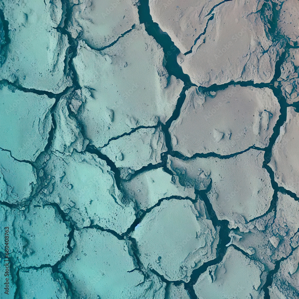 Obraz premium Close-up of cracked, dried earth Sandy brown color Natural, organic feel Textured background for design Desert theme