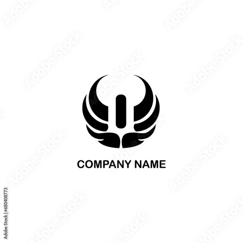 minimalist wings or hand modern logo
