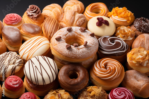 photo sweet pastry assortment top view