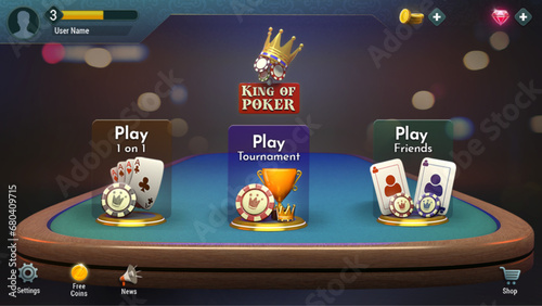 UI Template poker game home King of poker - Cassino 