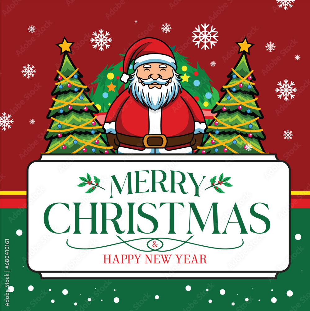 Christmas Greeting Card in Vector Illustration Christmas Greeting Card in Vector Illustration