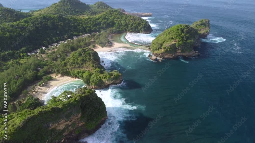 Aerial View from Batu Bengkung Beach located in Malang, East Java, Indonesia Aerial View from Batu Bengkung Beach located in Malang, East Java, Indonesia