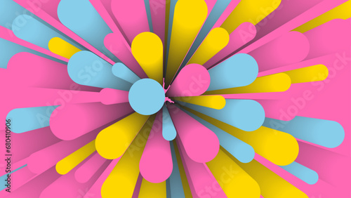 Abstract shape colorful floral line vector decoration background illustration