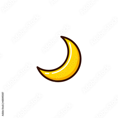 Moon icon with Simple colorfull style Vector Illustration