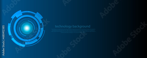 Blue circle and line technology abstract technology innovation concept vector background and glowing light