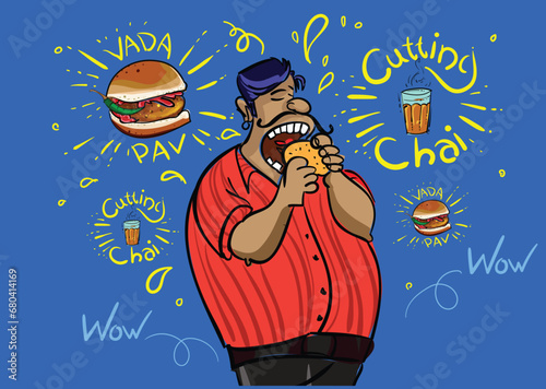 mumbai street food vector illustration 